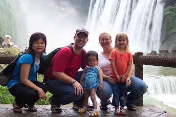 Family With Jophy At The Falls